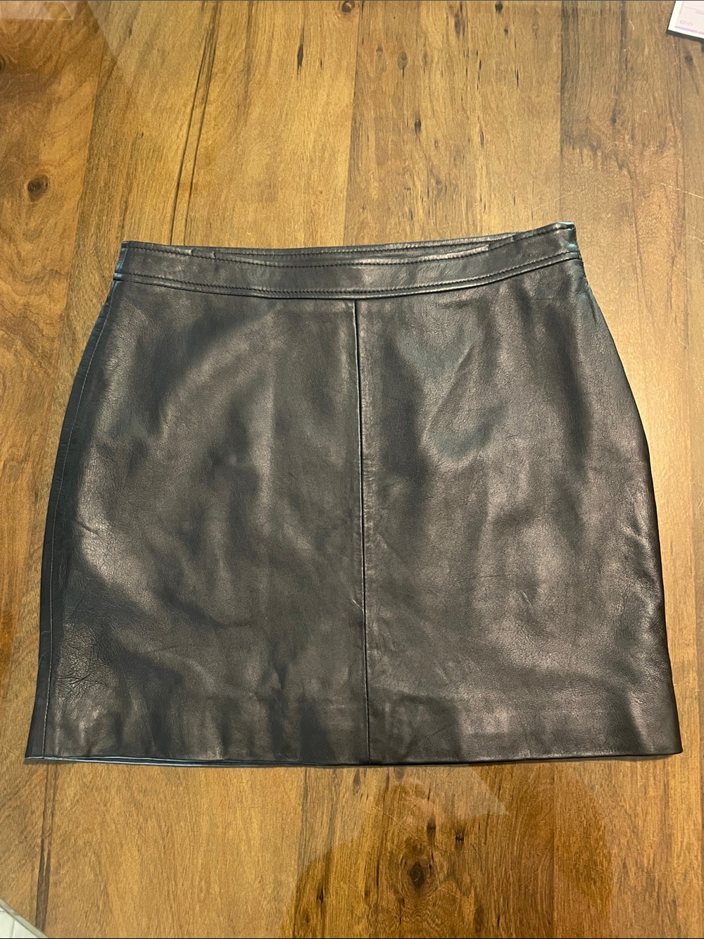 Black Lamb Leather Mini Skirt by Lab